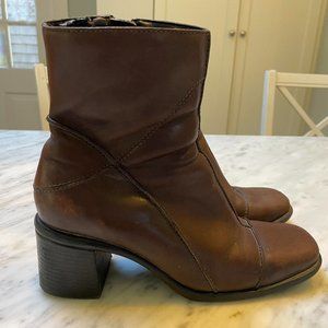 Clarks women's brown leather ankle boots